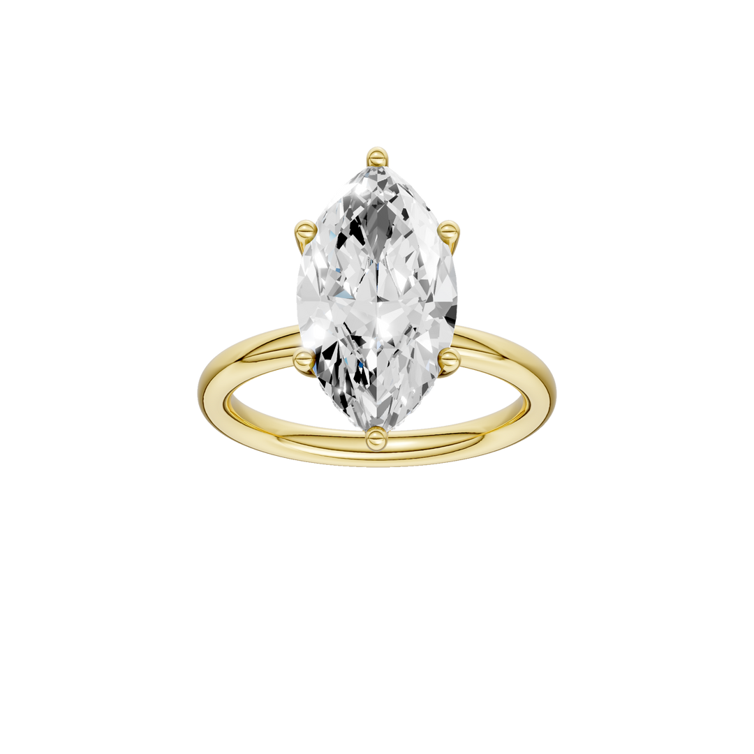 Hidden Halo Plain Shank Engagement Ring (Marquise) in 14K Yellow Gold – Silvadi Jewelry Aurora CO