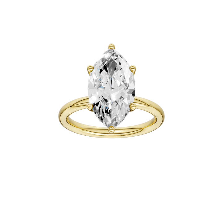 Hidden Halo Plain Shank Engagement Ring (Marquise) in 14K Yellow Gold – Silvadi Jewelry Aurora CO