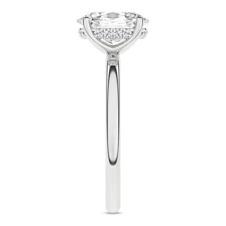 Hidden Halo Plain Shank Engagement Ring (Oval) in 14K White Gold – Silvadi Jewelry Aurora CO