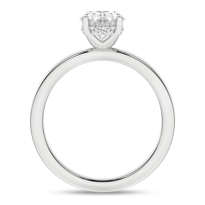 Hidden Halo Plain Shank Engagement Ring (Oval) in 14K White Gold – Silvadi Jewelry Aurora CO