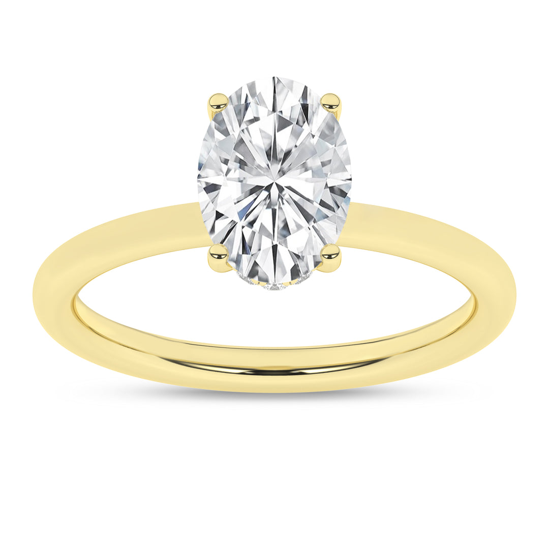 Hidden Halo Plain Shank Engagement Ring (Oval) in 14K Yellow Gold – Silvadi Jewelry Aurora CO