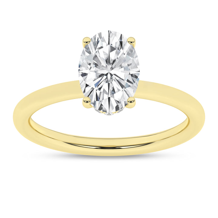Hidden Halo Plain Shank Engagement Ring (Oval) in 14K Yellow Gold – Silvadi Jewelry Aurora CO