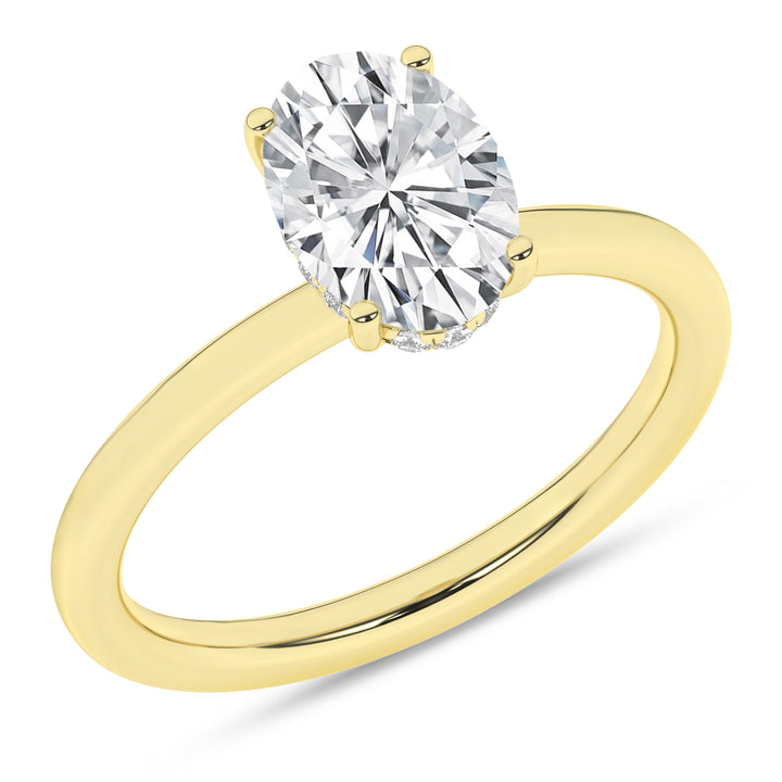 Hidden Halo Plain Shank Engagement Ring (Oval) in 14K Yellow Gold – Silvadi Jewelry Aurora CO