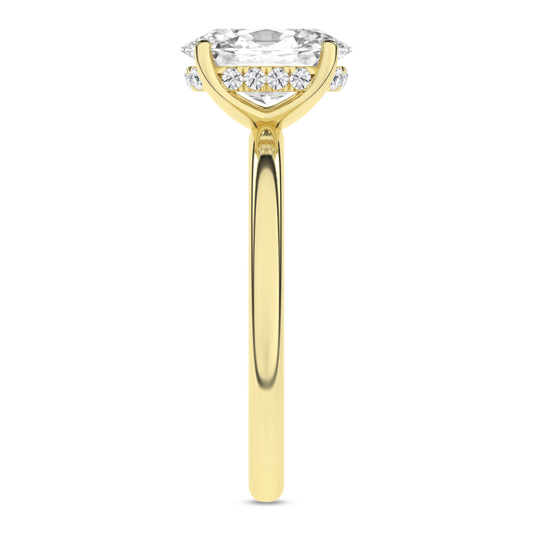 Hidden Halo Plain Shank Engagement Ring (Oval) in 14K Yellow Gold – Silvadi Jewelry Aurora CO