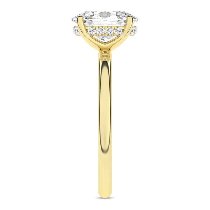 Hidden Halo Plain Shank Engagement Ring (Oval) in 14K Yellow Gold – Silvadi Jewelry Aurora CO