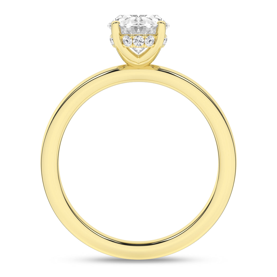 Hidden Halo Plain Shank Engagement Ring (Oval) in 14K Yellow Gold – Silvadi Jewelry Aurora CO