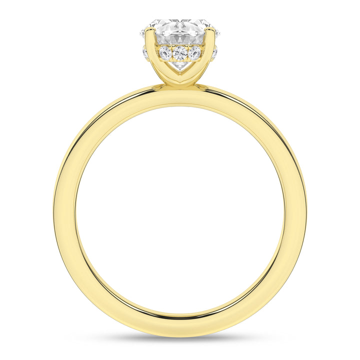Hidden Halo Plain Shank Engagement Ring (Oval) in 14K Yellow Gold – Silvadi Jewelry Aurora CO