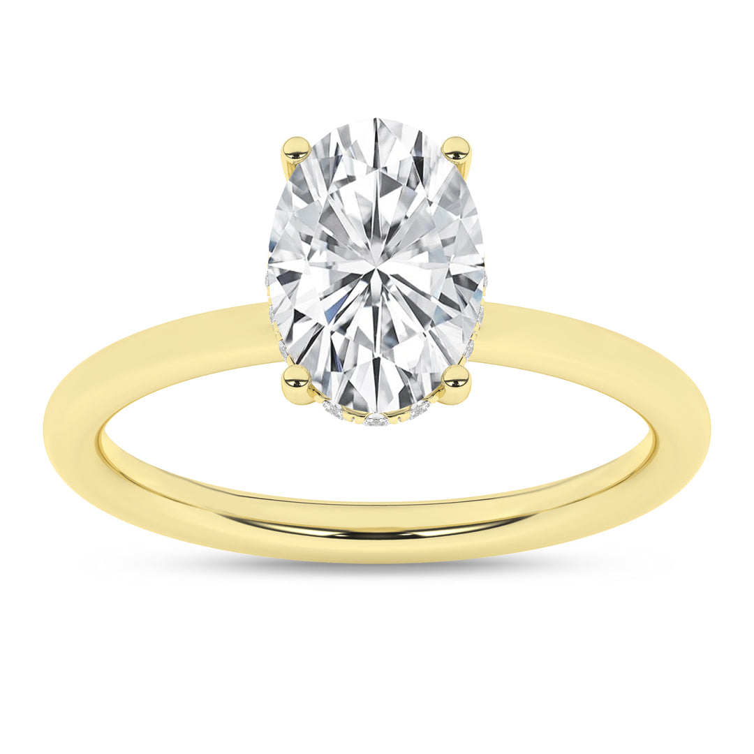 Hidden Halo Plain Shank Engagement Ring (Oval) in 14K Yellow Gold – Silvadi Jewelry Aurora CO
