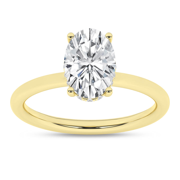 Hidden Halo Plain Shank Engagement Ring (Oval) in 14K Yellow Gold – Silvadi Jewelry Aurora CO