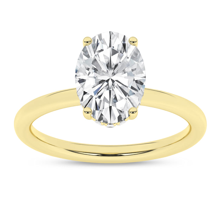 Hidden Halo Plain Shank Engagement Ring (Oval) in 14K Yellow Gold – Silvadi Jewelry Aurora CO