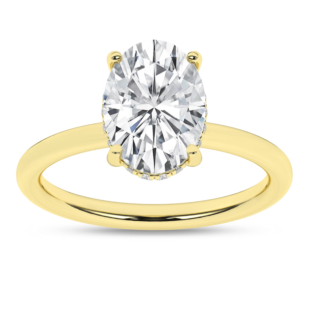 Hidden Halo Plain Shank Engagement Ring (Oval) in 14K Yellow Gold – Silvadi Jewelry Aurora CO