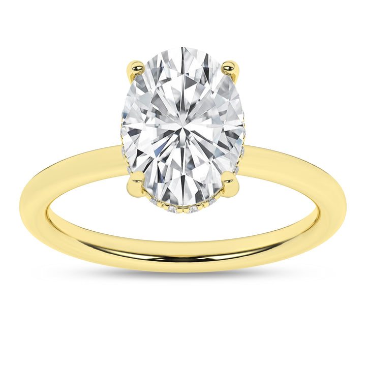 Hidden Halo Plain Shank Engagement Ring (Oval) in 14K Yellow Gold – Silvadi Jewelry Aurora CO