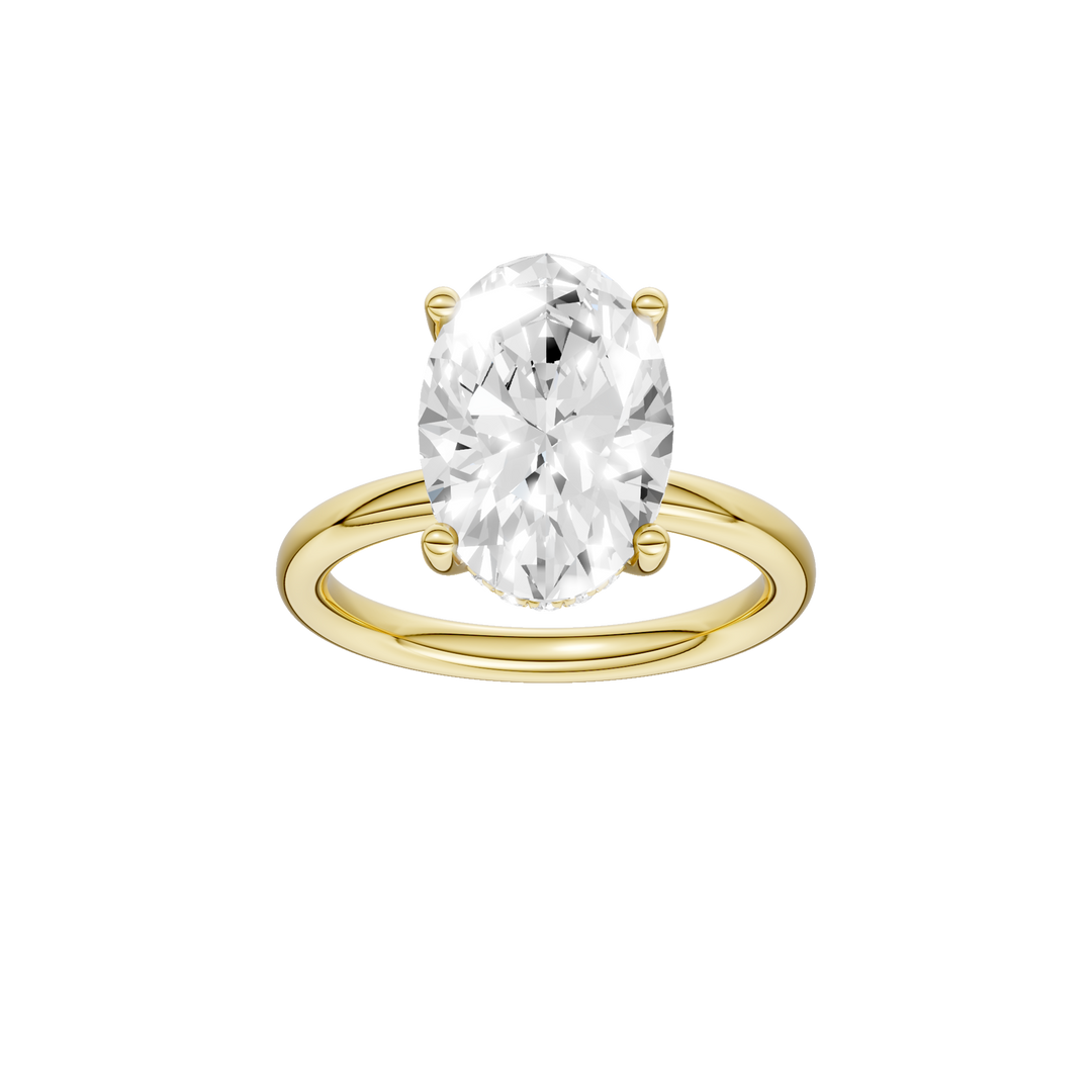 Hidden Halo Plain Shank Engagement Ring (Oval) in 14K Yellow Gold – Silvadi Jewelry Aurora CO