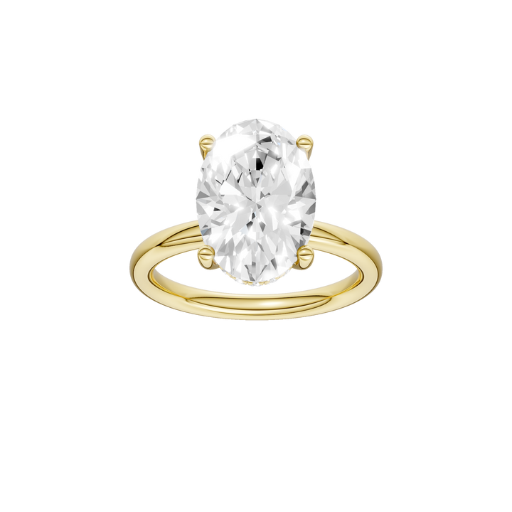 Hidden Halo Plain Shank Engagement Ring (Oval) in 14K Yellow Gold – Silvadi Jewelry Aurora CO