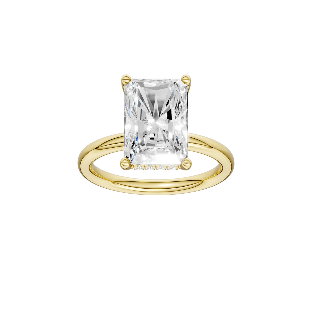 Hidden Halo Plain Shank Engagement Ring (Radiant) in 14K Yellow Gold – Silvadi Jewelry Aurora CO
