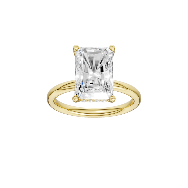 Hidden Halo Plain Shank Engagement Ring (Radiant) in 14K Yellow Gold – Silvadi Jewelry Aurora CO