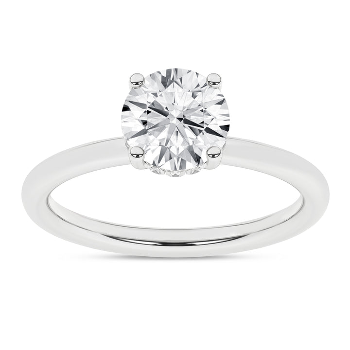 Hidden Halo Plain Shank Engagement Ring (Round) in 14K White Gold – Silvadi Jewelry Aurora CO