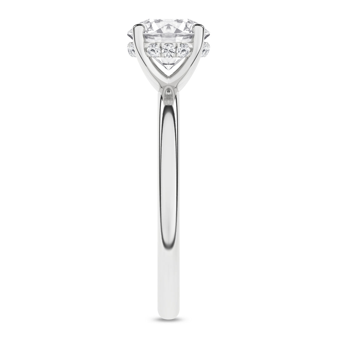 Hidden Halo Plain Shank Engagement Ring (Round) in 14K White Gold – Silvadi Jewelry Aurora CO