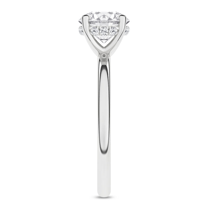 Hidden Halo Plain Shank Engagement Ring (Round) in 14K White Gold – Silvadi Jewelry Aurora CO