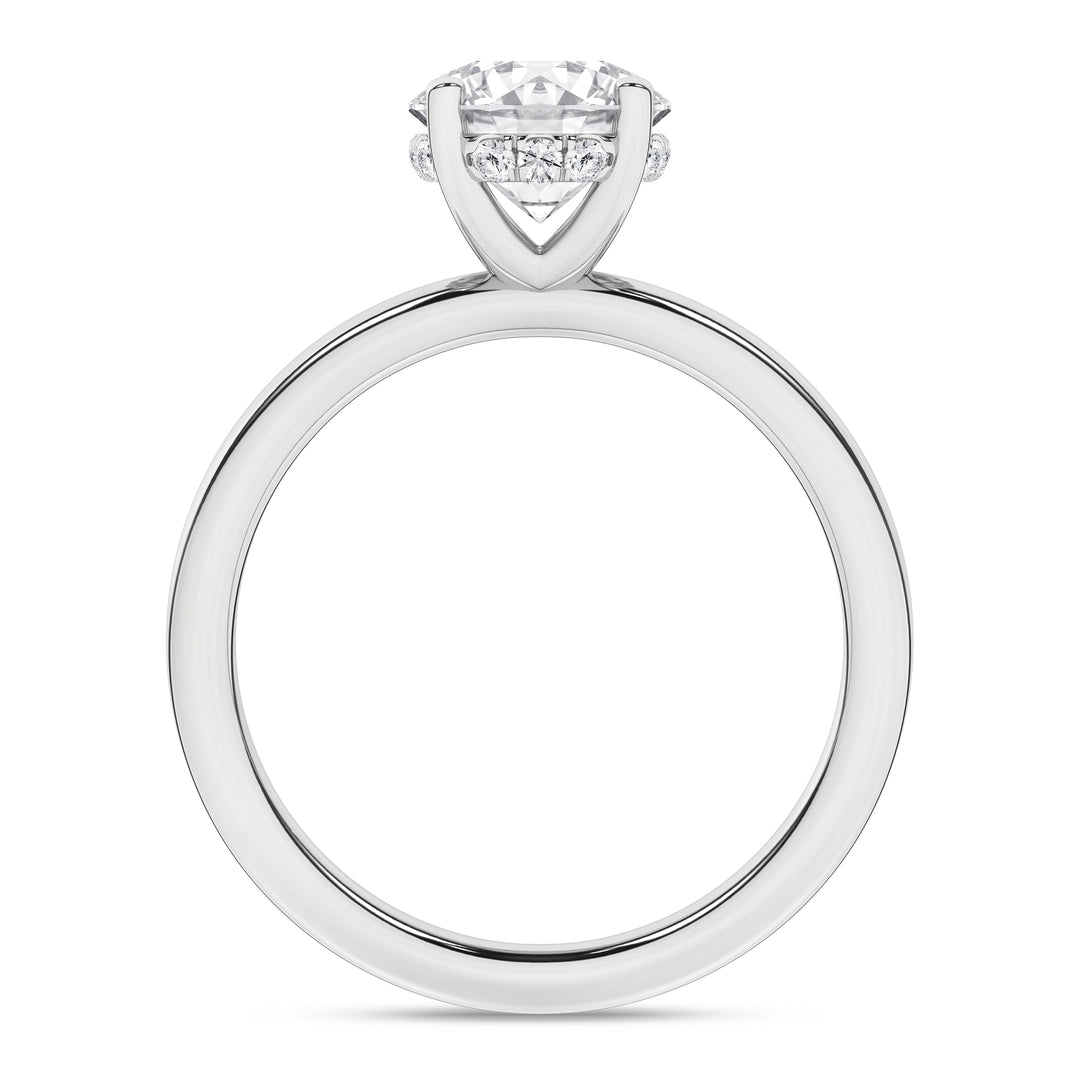 Hidden Halo Plain Shank Engagement Ring (Round) in 14K White Gold – Silvadi Jewelry Aurora CO