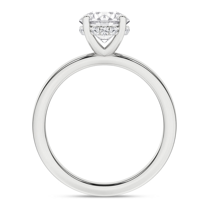 Hidden Halo Plain Shank Engagement Ring (Round) in 14K White Gold – Silvadi Jewelry Aurora CO