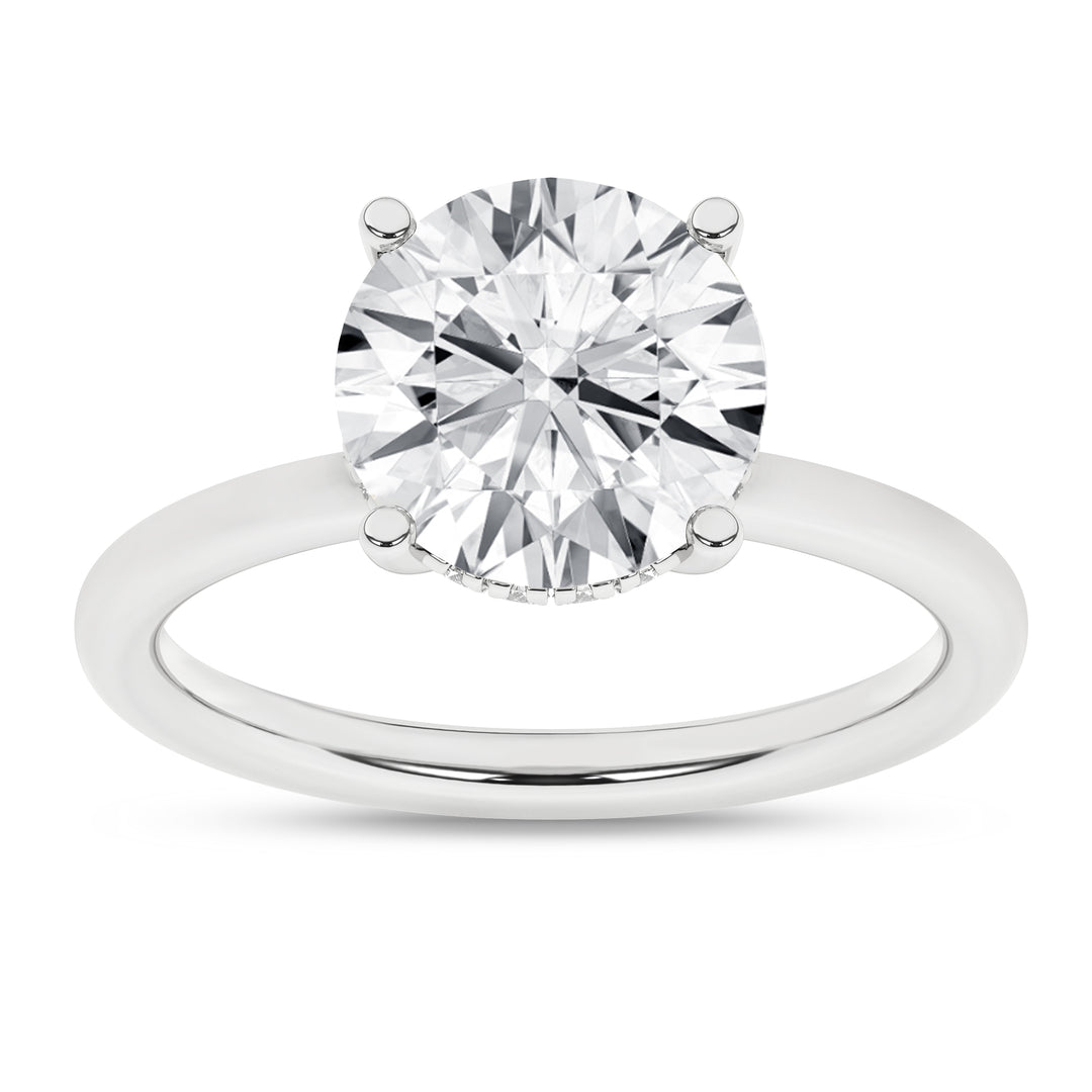 Hidden Halo Plain Shank Engagement Ring (Round) in 14K White Gold – Silvadi Jewelry Aurora CO