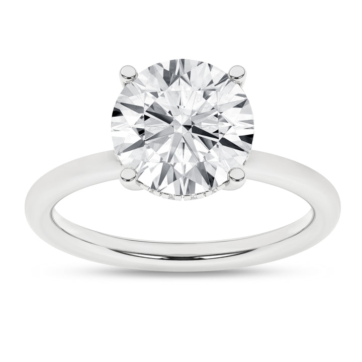 Hidden Halo Plain Shank Engagement Ring (Round) in 14K White Gold – Silvadi Jewelry Aurora CO