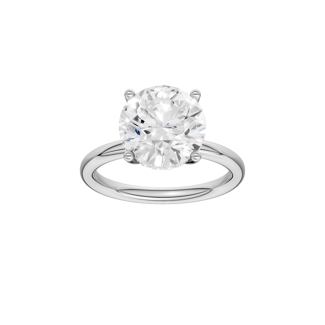 Hidden Halo Plain Shank Engagement Ring (Round) in 14K White Gold – Silvadi Jewelry Aurora CO