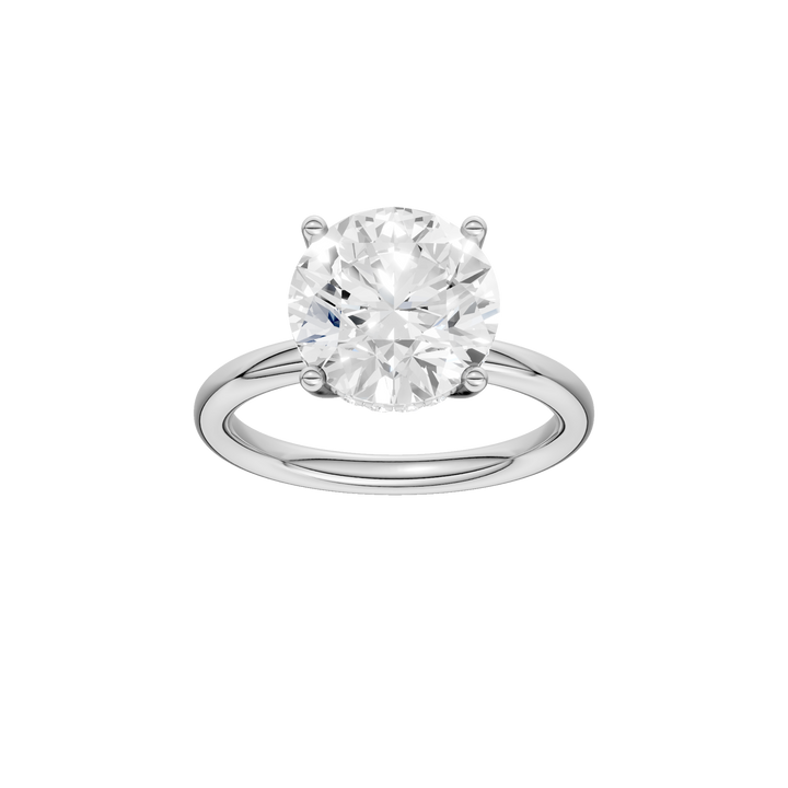 Hidden Halo Plain Shank Engagement Ring (Round) in 14K White Gold – Silvadi Jewelry Aurora CO