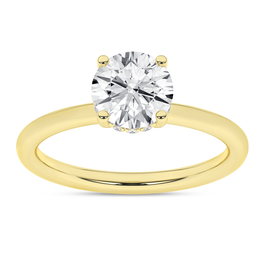 Hidden Halo Plain Shank Engagement Ring (Round) in 14K Yellow Gold – Silvadi Jewelry Aurora CO