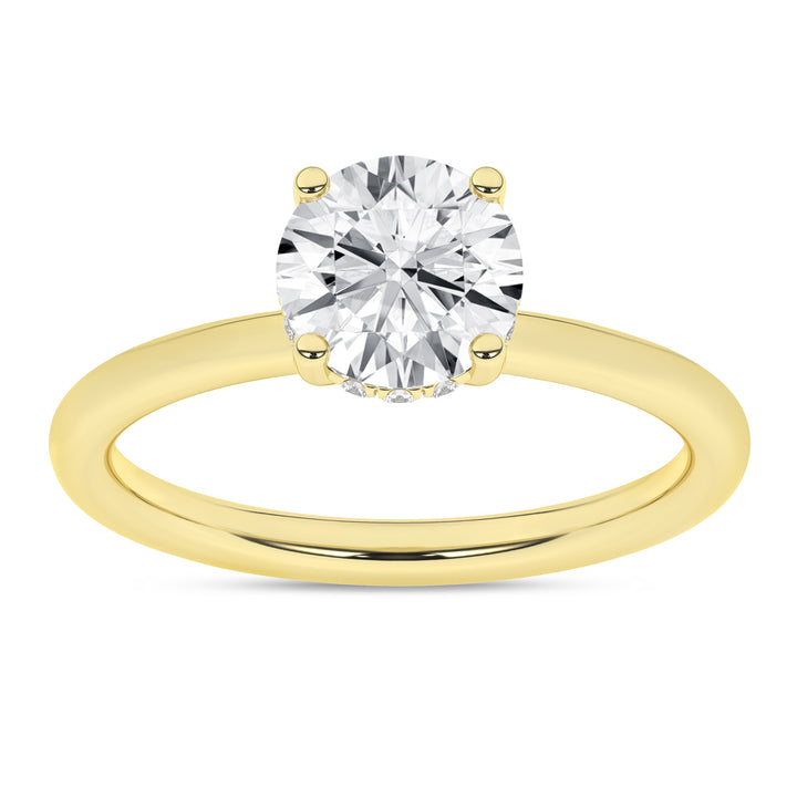 Hidden Halo Plain Shank Engagement Ring (Round) in 14K Yellow Gold – Silvadi Jewelry Aurora CO