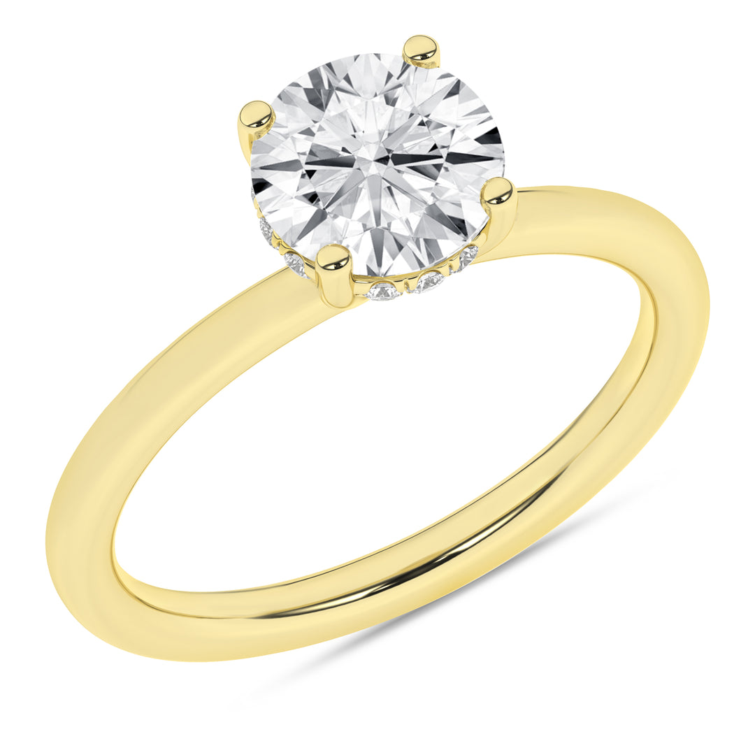 Hidden Halo Plain Shank Engagement Ring (Round) in 14K Yellow Gold – Silvadi Jewelry Aurora CO