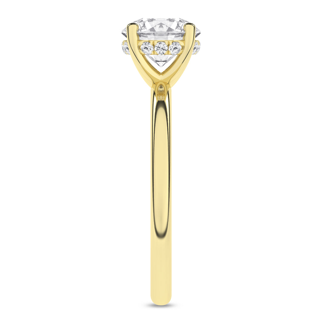 Hidden Halo Plain Shank Engagement Ring (Round) in 14K Yellow Gold – Silvadi Jewelry Aurora CO