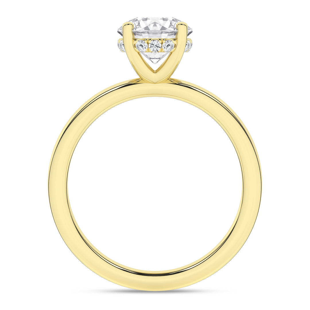 Hidden Halo Plain Shank Engagement Ring (Round) in 14K Yellow Gold – Silvadi Jewelry Aurora CO