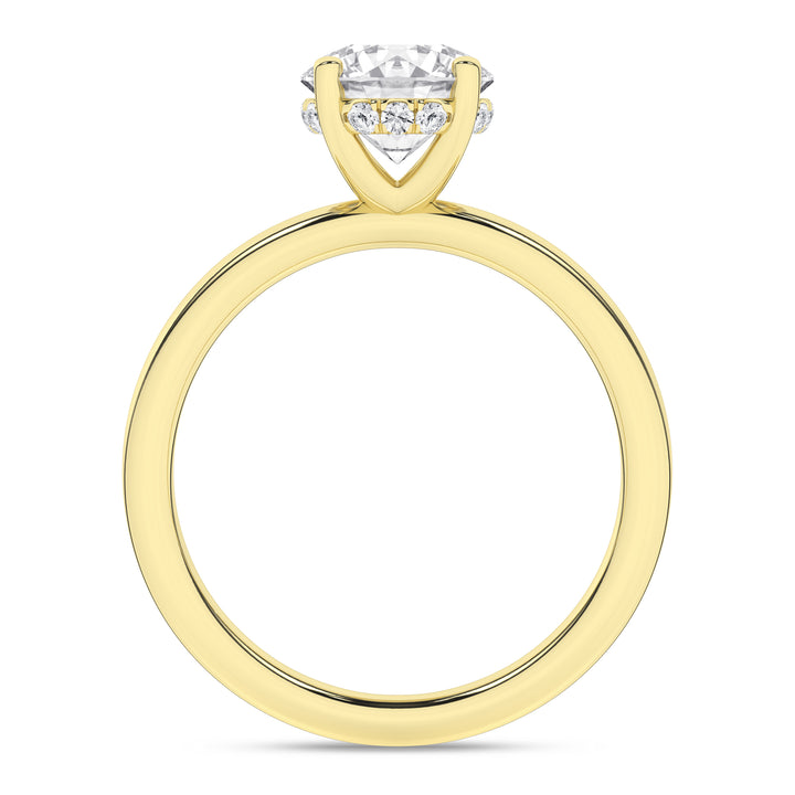Hidden Halo Plain Shank Engagement Ring (Round) in 14K Yellow Gold – Silvadi Jewelry Aurora CO