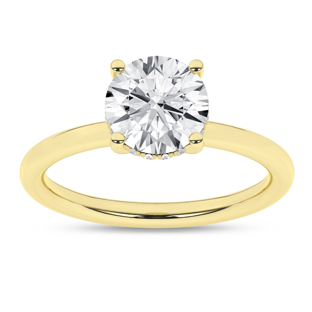 Hidden Halo Plain Shank Engagement Ring (Round) in 14K Yellow Gold – Silvadi Jewelry Aurora CO