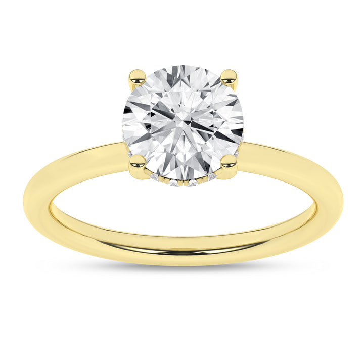 Hidden Halo Plain Shank Engagement Ring (Round) in 14K Yellow Gold – Silvadi Jewelry Aurora CO