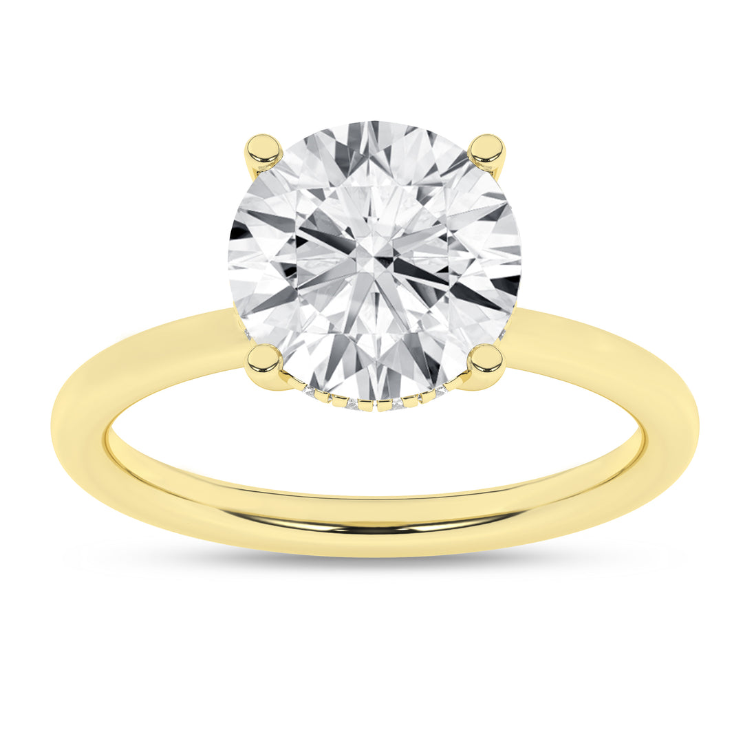 Hidden Halo Plain Shank Engagement Ring (Round) in 14K Yellow Gold – Silvadi Jewelry Aurora CO
