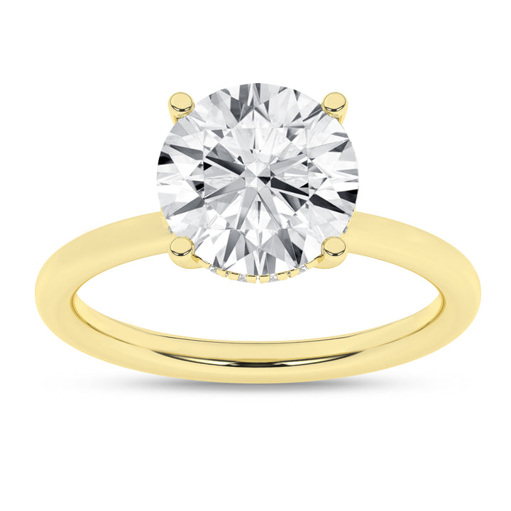 Hidden Halo Plain Shank Engagement Ring (Round) in 14K Yellow Gold – Silvadi Jewelry Aurora CO