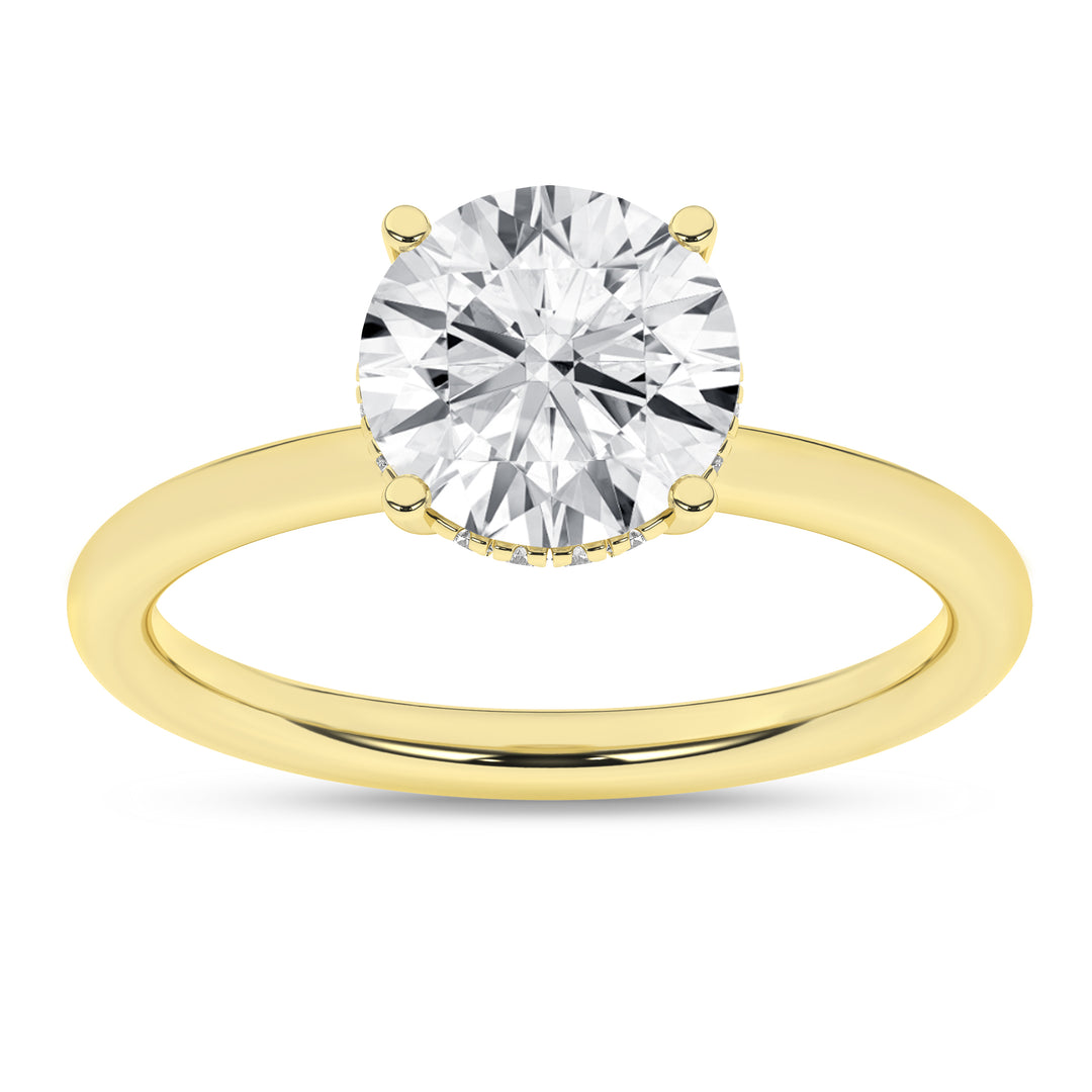 Hidden Halo Plain Shank Engagement Ring (Round) in 14K Yellow Gold – Silvadi Jewelry Aurora CO