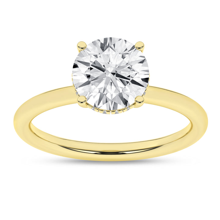 Hidden Halo Plain Shank Engagement Ring (Round) in 14K Yellow Gold – Silvadi Jewelry Aurora CO