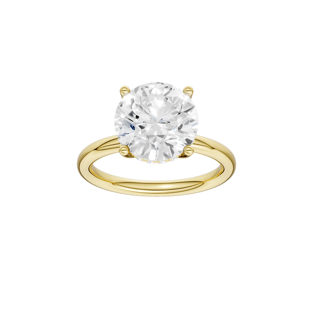 Hidden Halo Plain Shank Engagement Ring (Round) in 14K Yellow Gold – Silvadi Jewelry Aurora CO