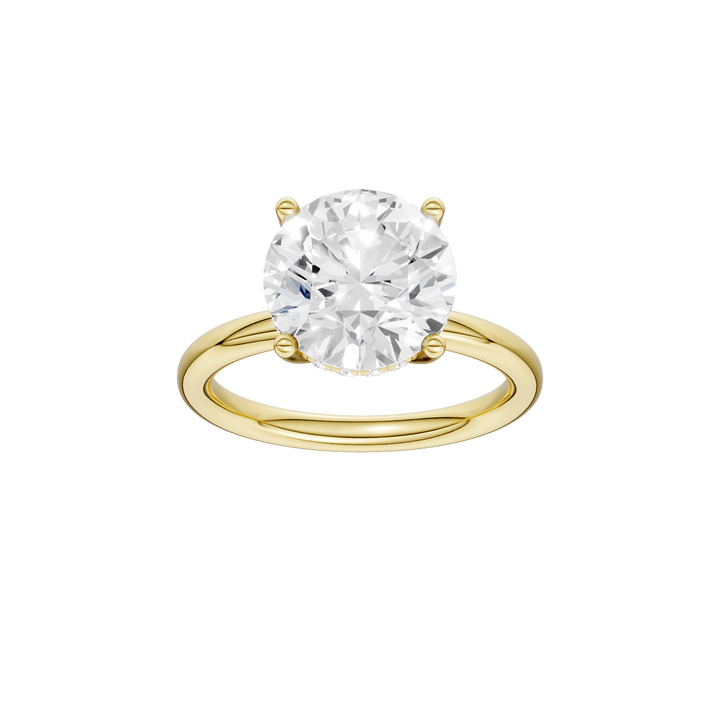 Hidden Halo Plain Shank Engagement Ring (Round) in 14K Yellow Gold – Silvadi Jewelry Aurora CO
