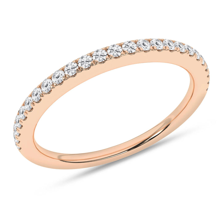 his-and-hers-matching-lab-diamond-wedding-band-14k-rose-gold-side-view, Aurora CO