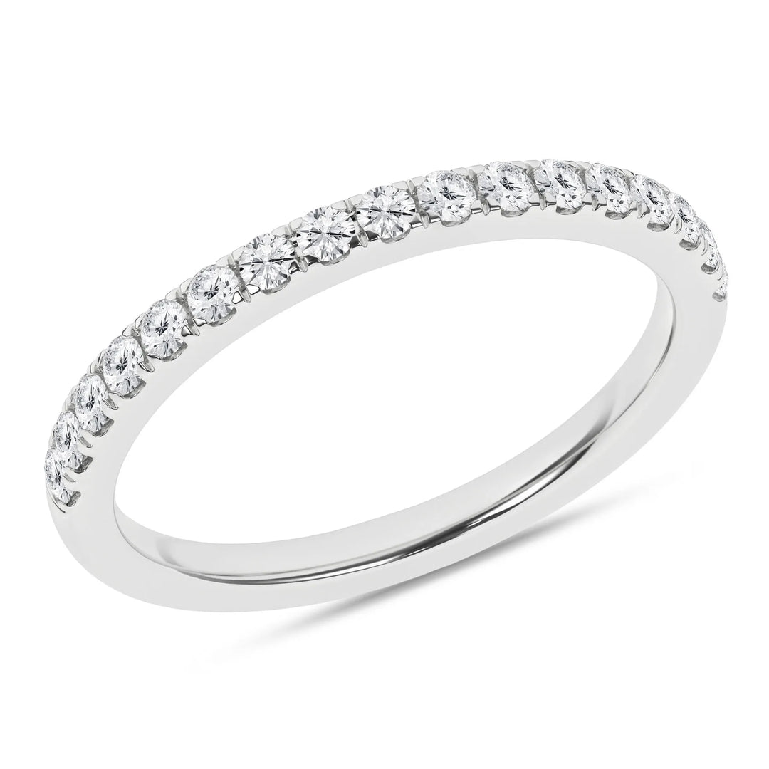 his-and-hers-matching-lab-diamond-wedding-band-14k-white-gold-side-view, Aurora CO