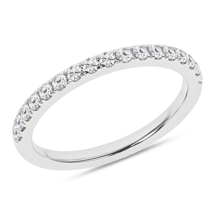 his-and-hers-matching-lab-diamond-wedding-band-14k-white-gold-side-view, Aurora CO