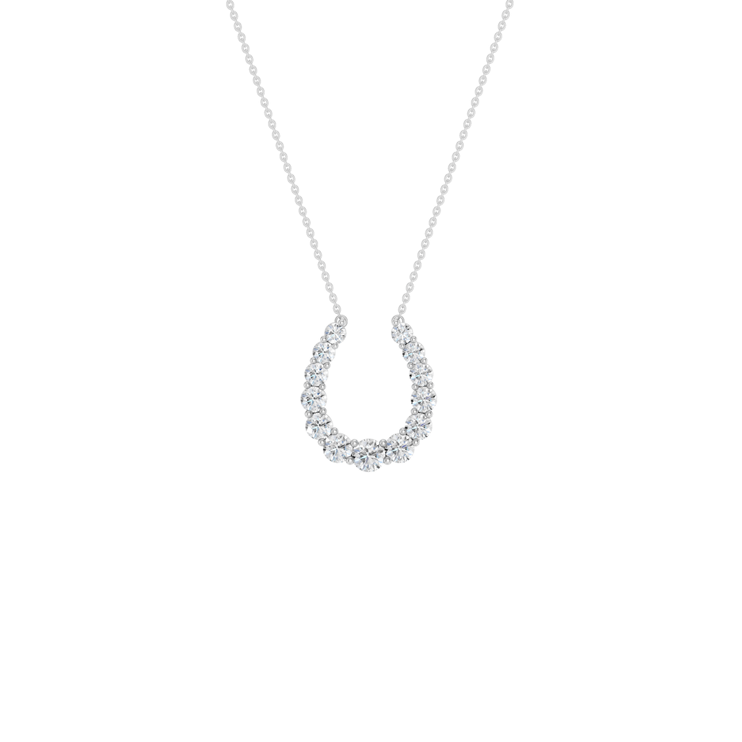 Horseshoe Pendant (Round) in 14K White Gold – Silvadi Jewelry Aurora CO