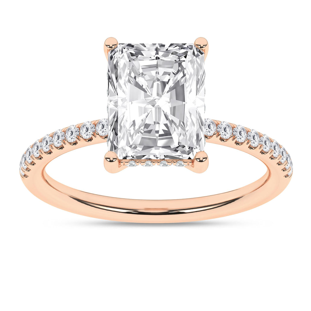 Hidden Halo Engagement Ring (Radiant)