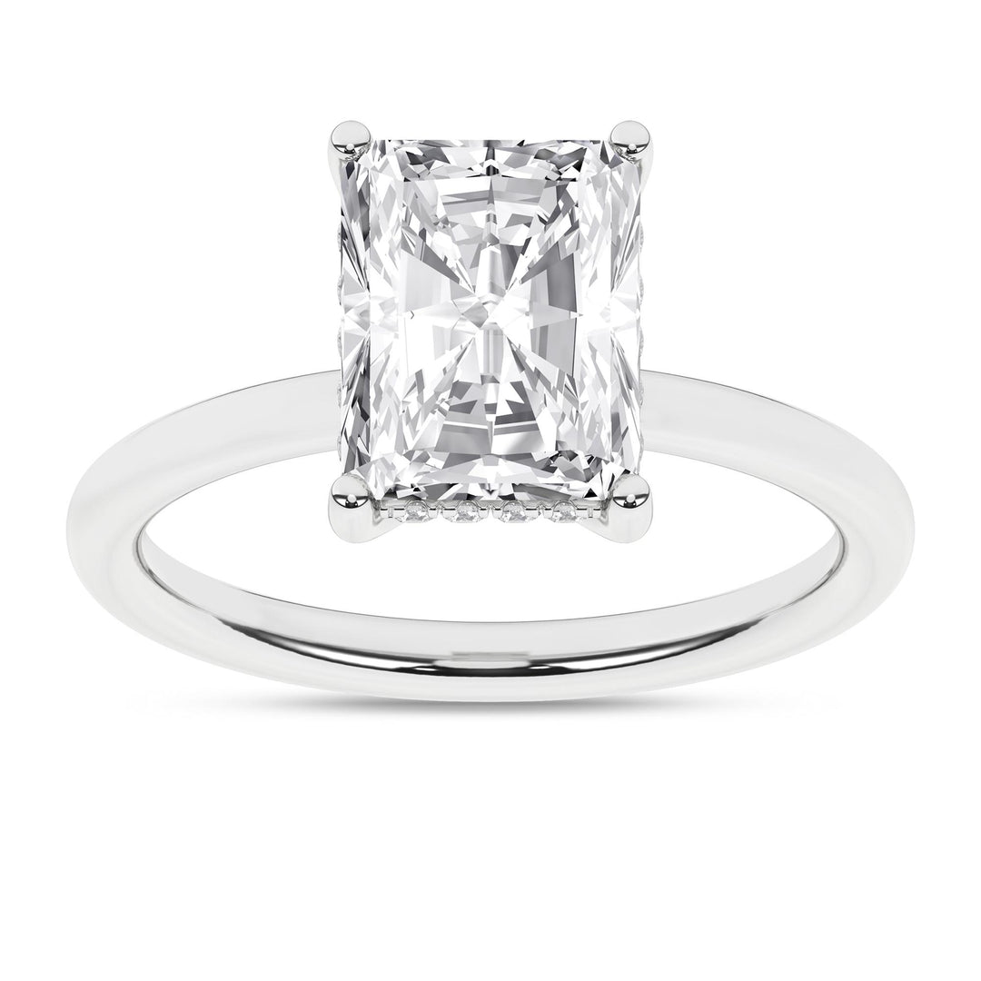 Hidden Halo Plain Shank Engagement Ring (Radiant)