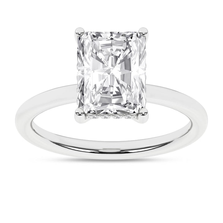 Hidden Halo Plain Shank Engagement Ring (Radiant)